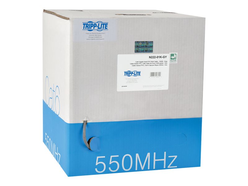 TRIPPLITE CAT6 GIG BULK 1000' UTP PVC CABLE GRAY