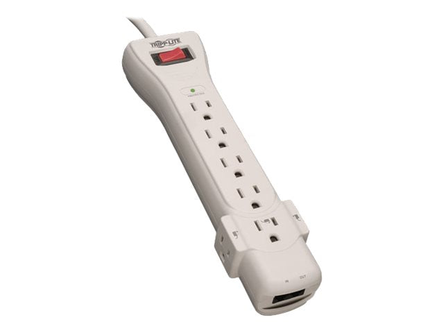 TRIPPLITE 7-OUT 6' CORD TEL SURGE SUPPRESSOR-GRY