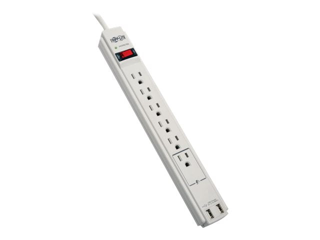 TRIPPLITE 6-OUT 6' CORD 2 USB STRIP SURGE-GRAY