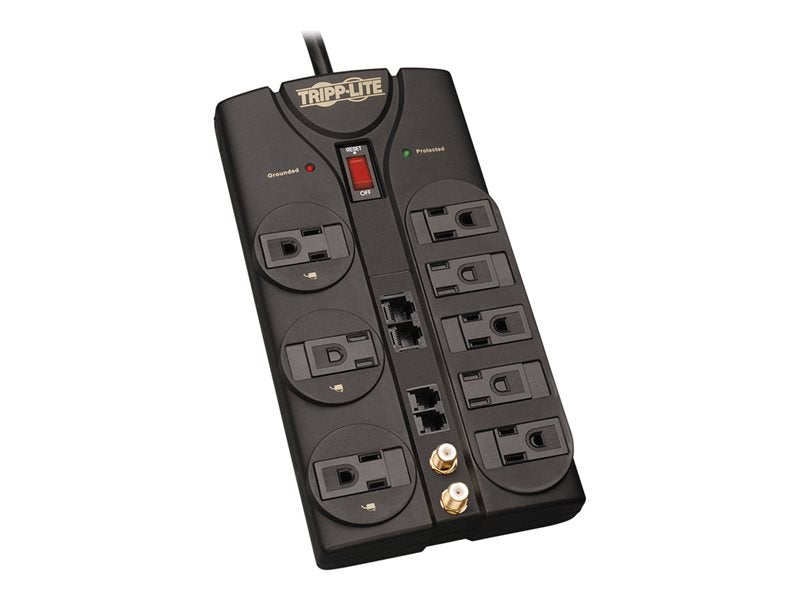 TRIPPLITE 8-OUT 10' CORD TEL/NET STRIP SURGE-GRAY