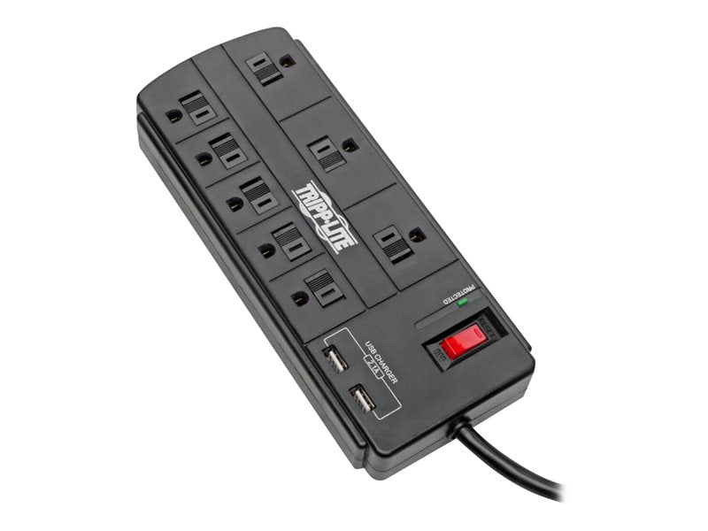 TRIPPLITE 8-OUT 8' CORD 2 USB STRIP SURGE-BLACK