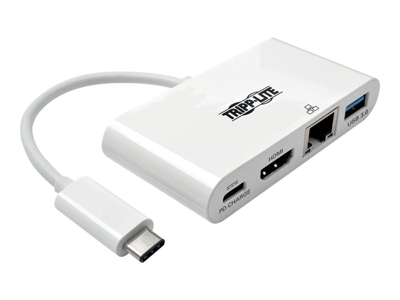 TRIPPLITE USB-C TO HDMI, 4K,USB3, GBE, PD CHG-WHT