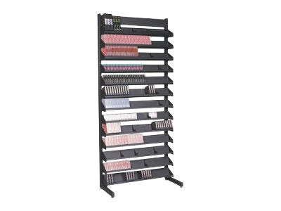 TURTLE 12 SHELF SINGLE- SIDED 84" MEDIA RACK