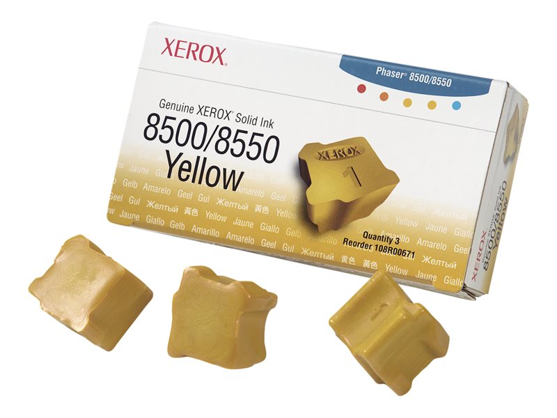 XEROX PHASER 8500  3PK SD YELLOW INK STICK