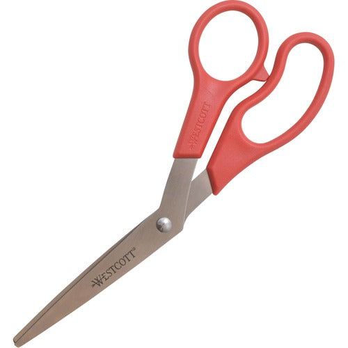 Acme United Corporation  Bent Scissors,8" Length,STST/Red Plastic Handles