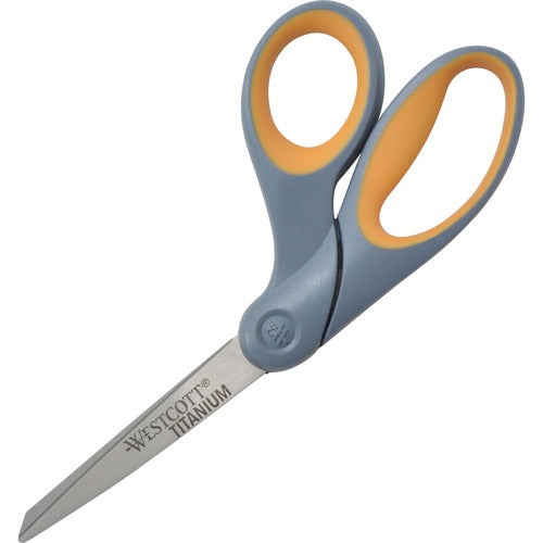 Acme United Corporation  Bent Scissors,Titanium Bonded Shears,8", Gray/Yellow