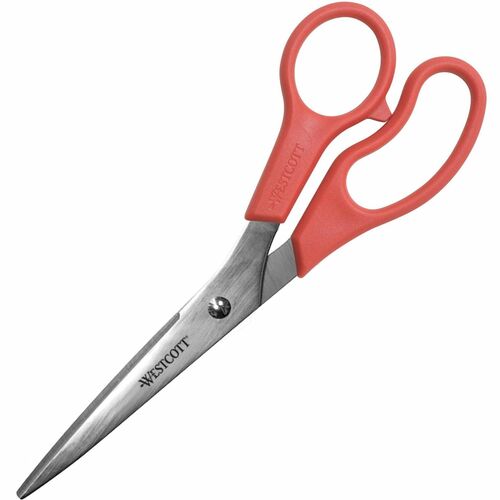 Acme United Corporation  Scissors, Stainless Steel Blades 8", Straight, Red Handle