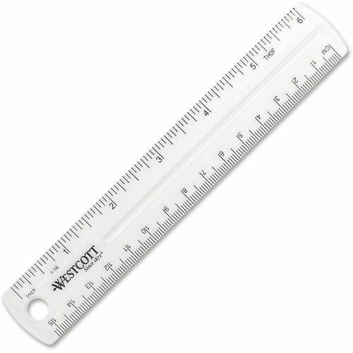 Acme United Corporation  Plastic Ruler, 6" Long, Clear