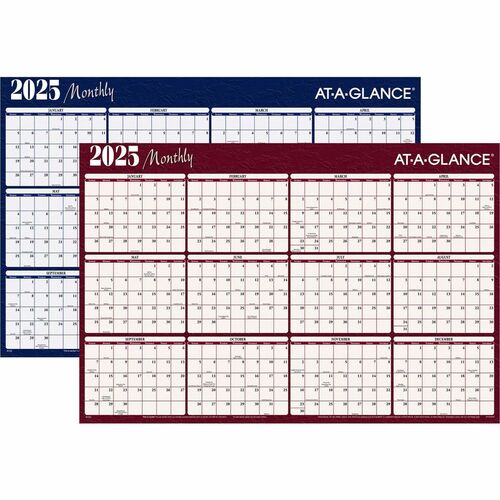 AT-A-GLANCE  Yearly Wall Planner, XL, Erasable, 2-Sided, 32"x48", BE/BY