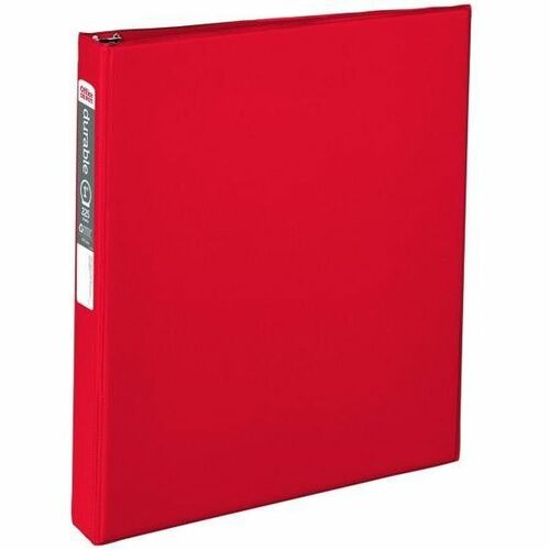 Avery  Binder w/Label Holder, Slant Ring, 1" Cap, 8-1/2"x11", Red