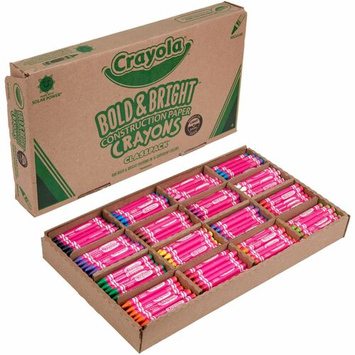 Crayola  Crayons,Classpk f/Craft Paper,16 Colors,400/BX, AST