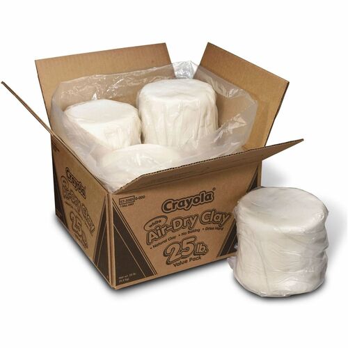 Crayola  Clay, Soft, Air Dry, 25 lb, 4/BX, White