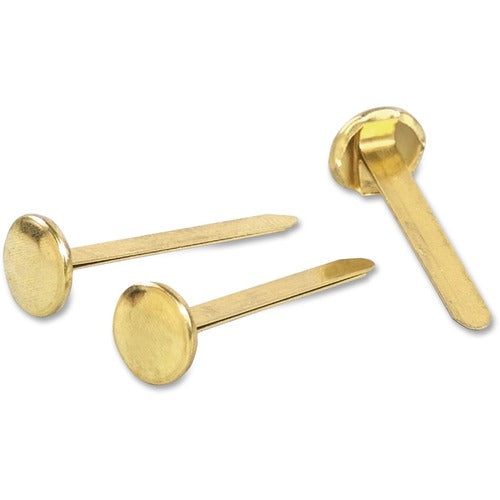 ACCO  Round Head Fasteners, Size 6, 15/32"x1-1/2", 100/BX, Brass