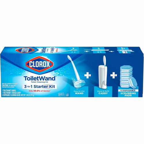 Clorox Company  Toilet Wand Starter Kit, 6 Disposable Heads, BE/WE