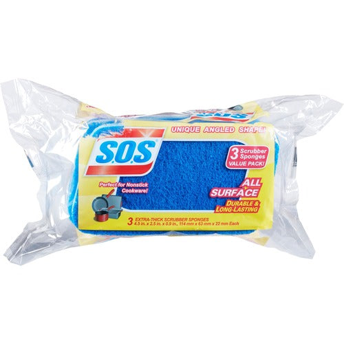 Clorox Company  Scrubber Sponge, All Surface, 3"x5-1/4", 3/PK, Blue