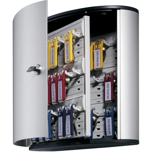 Durable Office Products  Key Box, w/ Lock, 36 Keys, 11-7/8"x4-3/4"x11, Aluminum