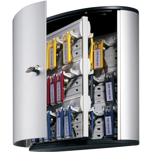 Durable Office Products  Key Box, w/ Lock, 54 Keys, 11-7/8"x4-3/4"x11, Aluminum