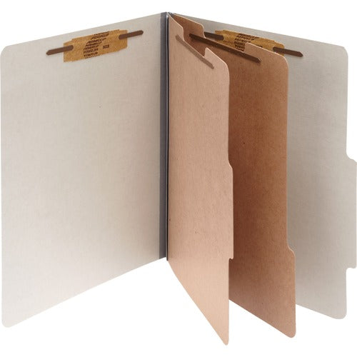 ACCO  Classification Folders,3" Exp,2 Div,Ltr,10/BX,Mist Gray