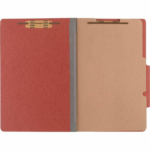 ACCO  Classification Folders, 3" Exp, 2 Div, Lgl,10/BX, Red