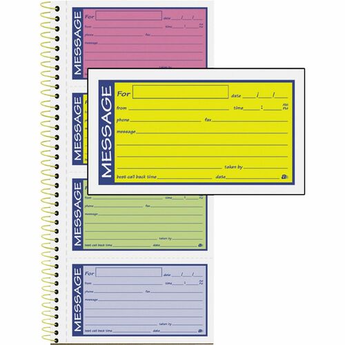 Adams  Phone Message Book,5 1/4"x11",2-Part Carbonless,White/Canary