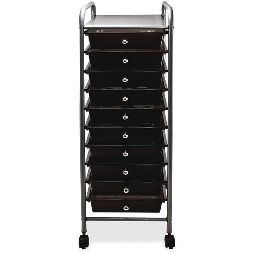 Advantus Corp.  10-Drawer Organizer,w/ Casters, 13"x15-1/2"x37-5/8", Smoke