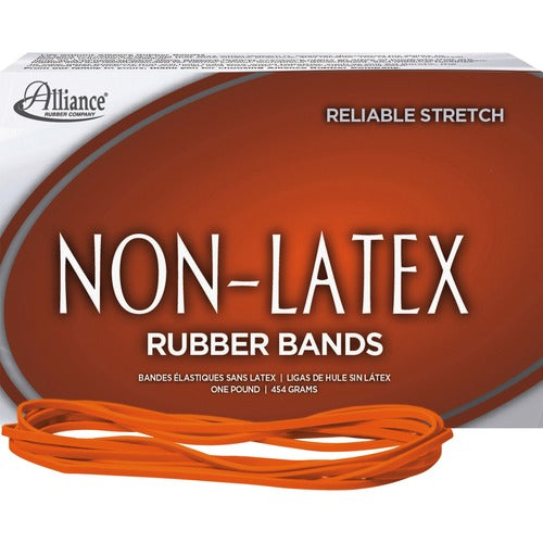 Alliance Rubber Company  Rubber Bands, Latex-free,7"x1/8" No. 117B Orange,Appr.250/BX