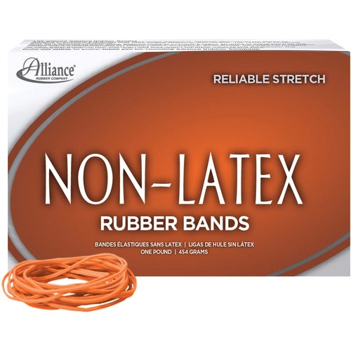 Alliance Rubber Company  Rubber Bands, Latex-free,3-1/2"x1/16" No.19, Orange, 1440/BX
