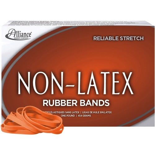 Alliance Rubber Company  Rubber Bands, Latex-free,3-1/2"x1/4"No.64,Orange,Appr.380/BX