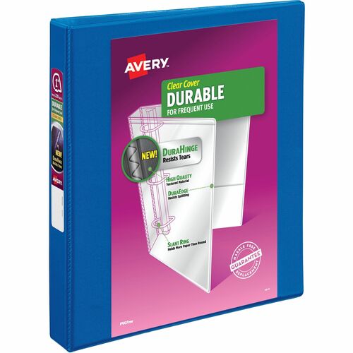 Avery  View Binder, Slant Ring, DuraHinge,1" Cap.,Blue