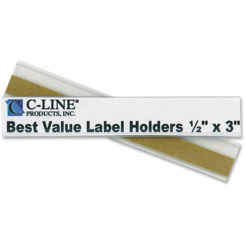 C-Line  Peel/Stick Shelf Label Holders, 1/2"x3", 50/PK, CL