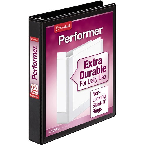 Cardinal  Slant D-Ring Binders, 1 " Capacity, Black