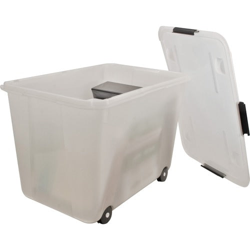 Advantus Corp.  Mobile Storage Box, 15 Gal Cap, Clear