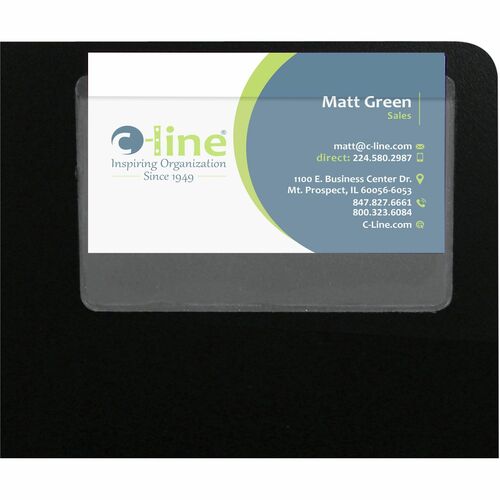 C-Line  Business Card Holders,Top-Load,2"x3-1/2",10/PK,Clear