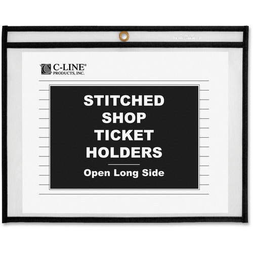 C-Line  Shop Ticket Holders, Stitched, Horz, 11"x8-1/2", 25/BX, CL