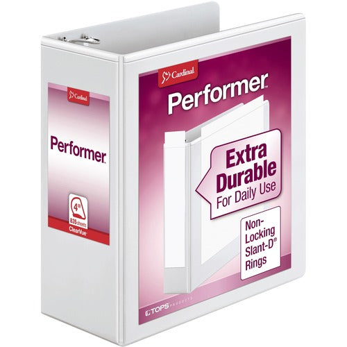 Cardinal  Slant D-Ring Binders, 4" Capacity, White