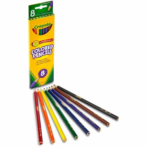 Crayola  Pencils, 3.3mm Colored Lead, 8/ST, Assorted
