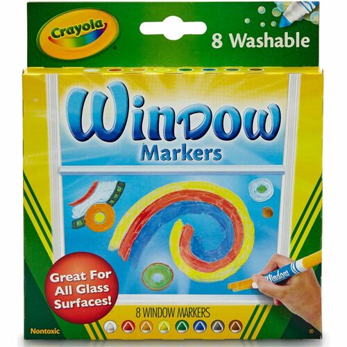 Crayola  Washable Window Markers, 8/ST, AST