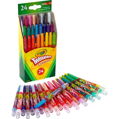 Crayola  Crayons, Mini, Twistable, Nontoxic, 24/ST, Assorted