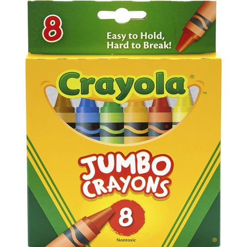 Crayola  Jumbo Crayons, Nontoxic, 8/BX, Assorted