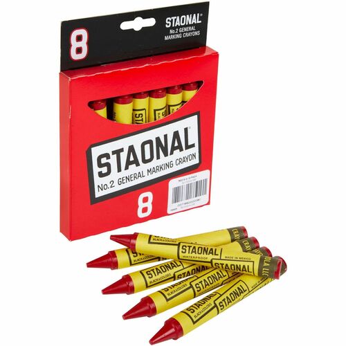 Crayola  Staonal Marking Crayons, 8/BX, Red