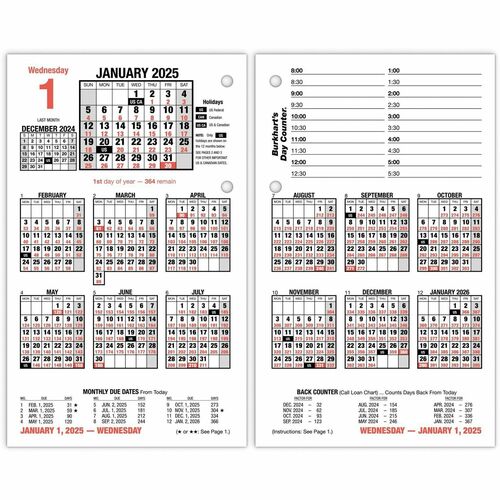 AT-A-GLANCE  Refill,f/Burkhardt Desk Cal,2PPD,Jan.-Dec.,4-1/2"x7-1/2",MI