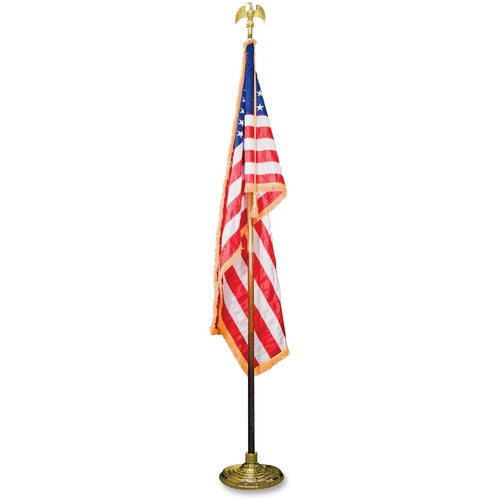 Advantus Corp.  Indoor Flag, w/ Fringe & Eagle, US Flag, Nylon, 5'x3', RWB