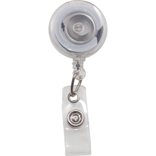 Advantus Corp.  Retracting ID Card Reel, 30" Ext, 12/PK, Translucent Clear
