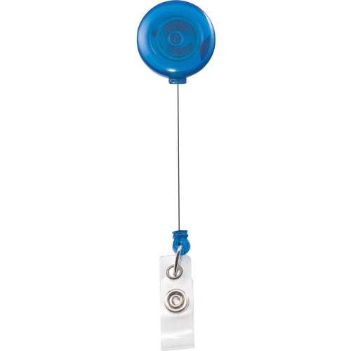 Advantus Corp.  Retracting ID Card Reel, 30" Ext, 12/PK, Translucent, Blue