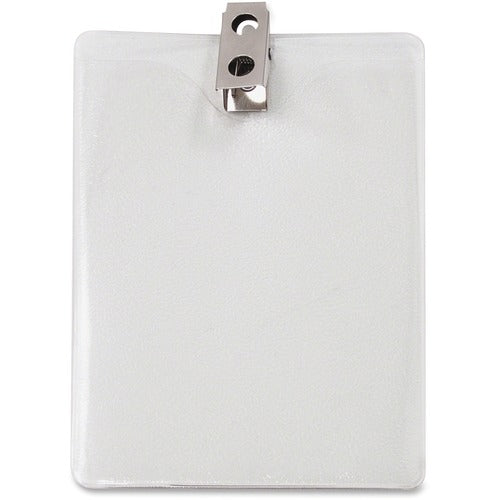 Advantus Corp.  ID Badge Holder, w/ Clip, Vertical, 50/PK, Clear