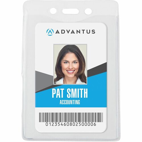 Advantus Corp.  ID Badge Holder, Security, Vertical, 50/BX, Clear