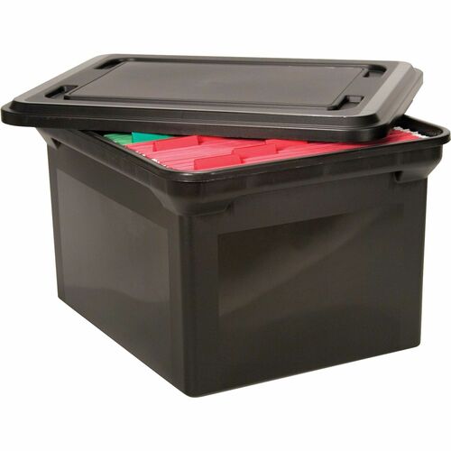 Advantus Corp.  File Tote w/Lid, 14"x18"x10-3/4", Black