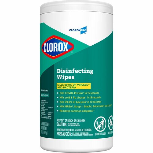 Clorox Company  Disinfecting Wipes, Industrial, Fresh Scent, 75 Wipes, WE