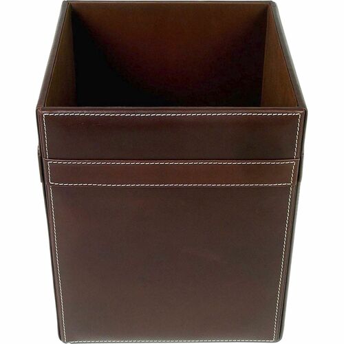Dacasso  Wastebasket, Rustic Leather, 16 QT, 9-1/2"x9-1/2"x12", BN
