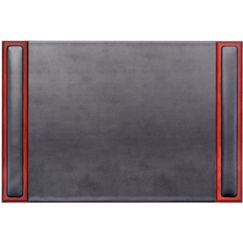 Dacasso  Desk Pad, w/ Side-Rail, 17-1/4"x25-1/2"x3/5", Rosewood/Black